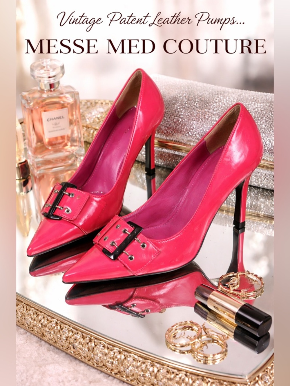 Messe Med Couture Vintage Patent Leather Pumps Heels